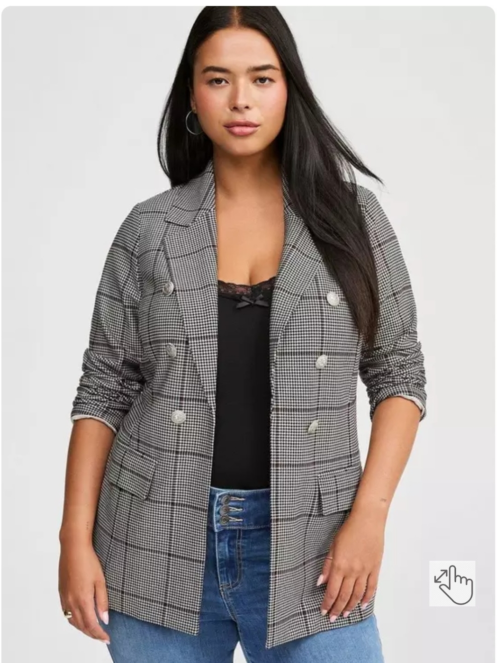 Torrid Double-Breasted Ponte Blazer Jacket